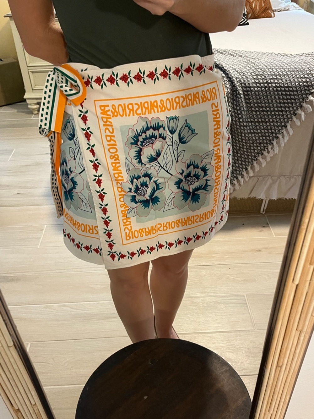 Floral Scarf-Style Boutique Mini Wrap Skirt vintage
